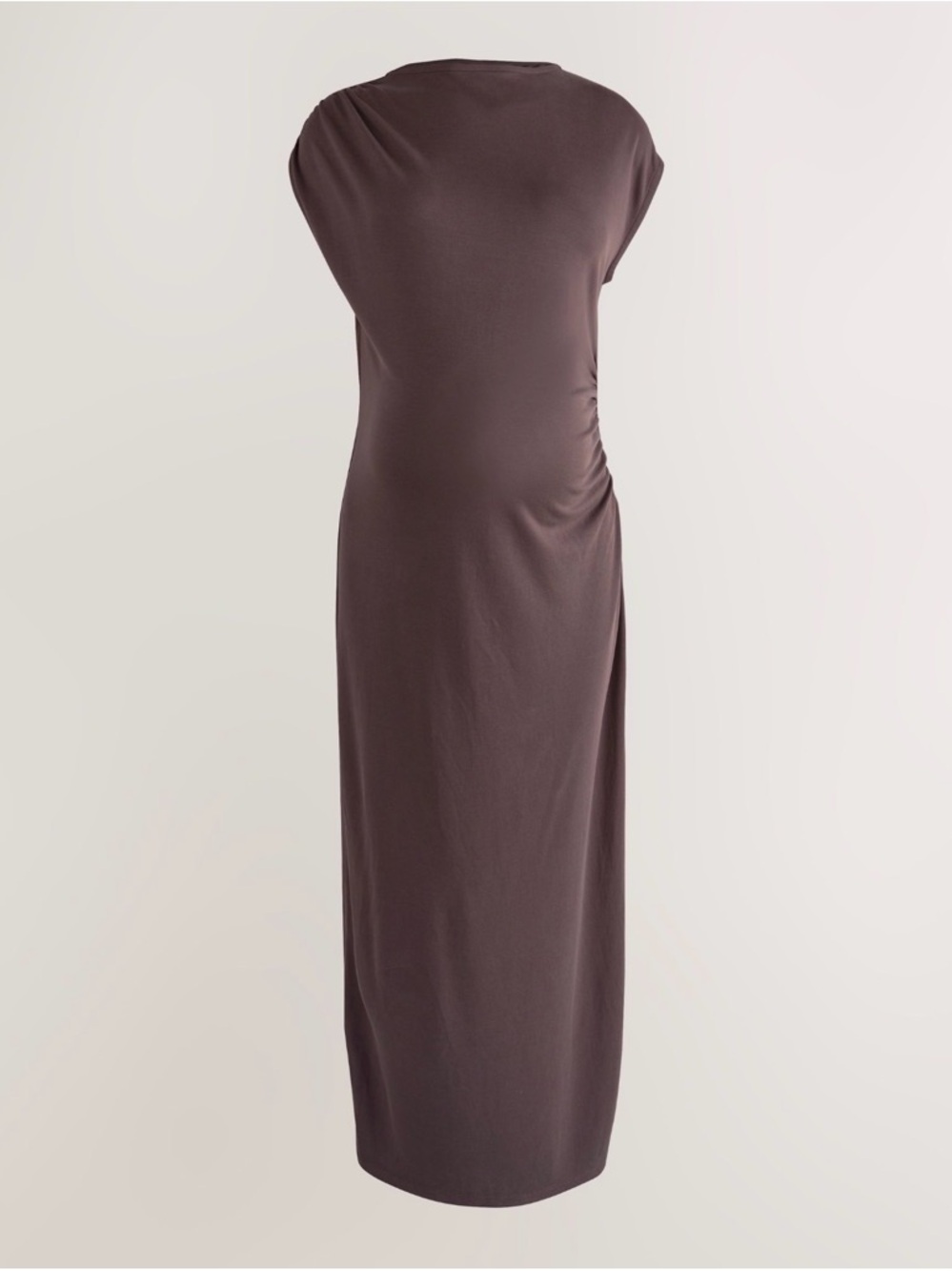 next Maternity Scoop Neck Dress in Chocolate Brown - Picture 4 of 8